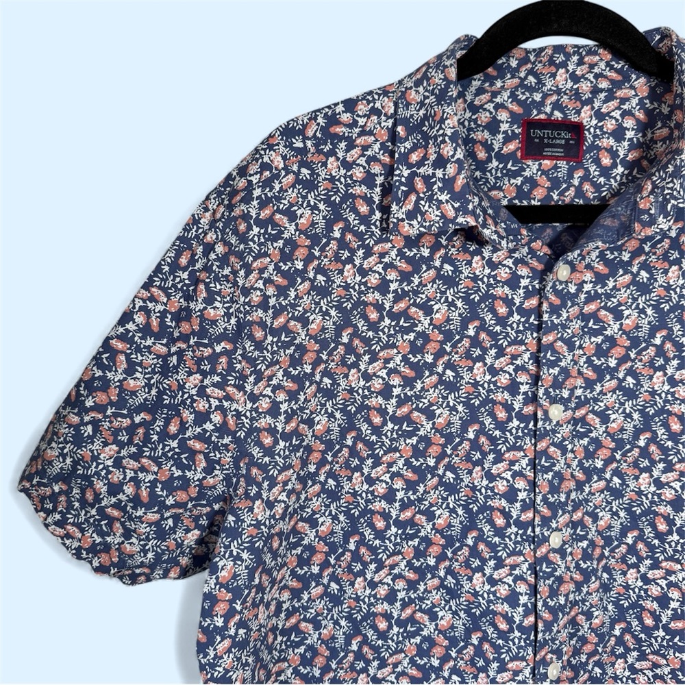 UNTUCKit Buckley Men’s XL Button Down Shirt Floral Print Short Sleeve Casual